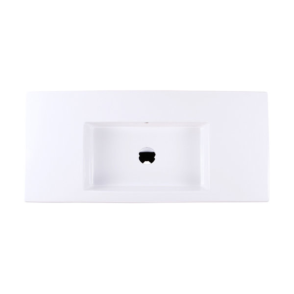 LACAVA Aquaquattro 17.88'' White Porcelain Rectangular Bathroom Sink with Overflow Wayfair